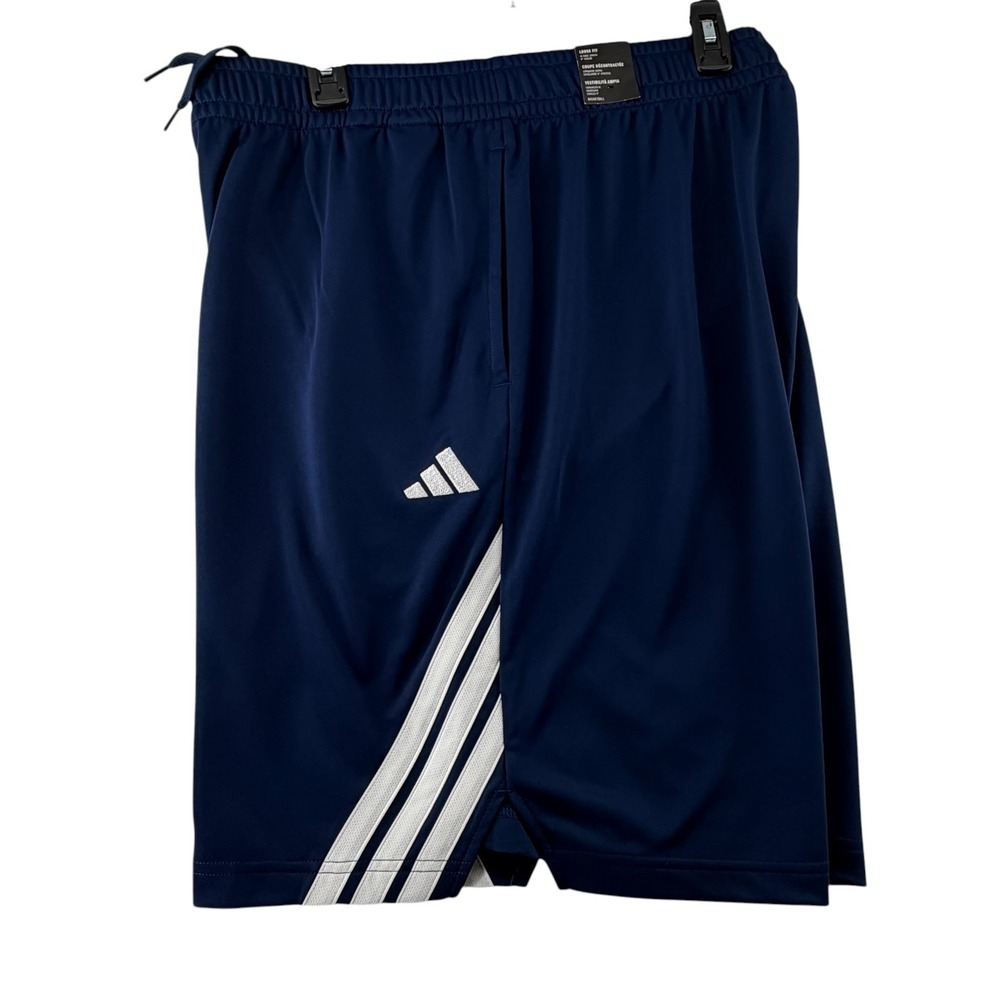 Adidas 3-Stripes Athletic Basketball Shorts Mens X-Large Navy Blue 9" Inseam
